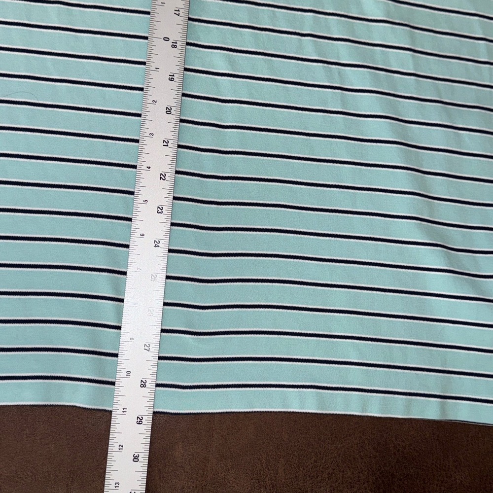 Polo Ralph Lauren Mens‎ Striped Short Sleeve Polo Shirt Aqua Navy XL - Picture 10 of 10